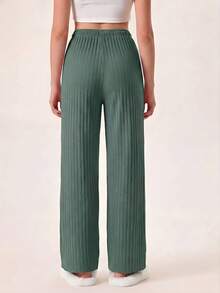 100%Cotton 3 Pcs Solid Knit Pant Set Lounge Pants For Women Sleep Pants Cotton Pajama Pants Ribbed Knit Pants - Multicolor - View 6