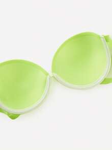 Bralution Áo ngực không gọng màu xanh neon có đệm mút, kiểu dáng hở lưng, nâng đỡ tốt, quyến rũ và thanh lịch theo phong cách Y2K dành cho nữ. - Màu xanh Bạc hà - Xem 7