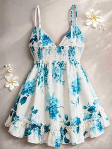 Sweetra Atasan Camisole Jala Motif Bunga untuk Wanita Ukuran Plus - MultiWarna - View 2