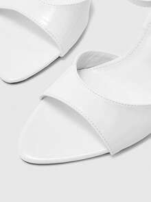 CUCCOO BIZCHIC Women's Fashionable Elegant Minimalist High Heel Sandals For Christmas Valentine's Day - Lacquer 473 White - View 9
