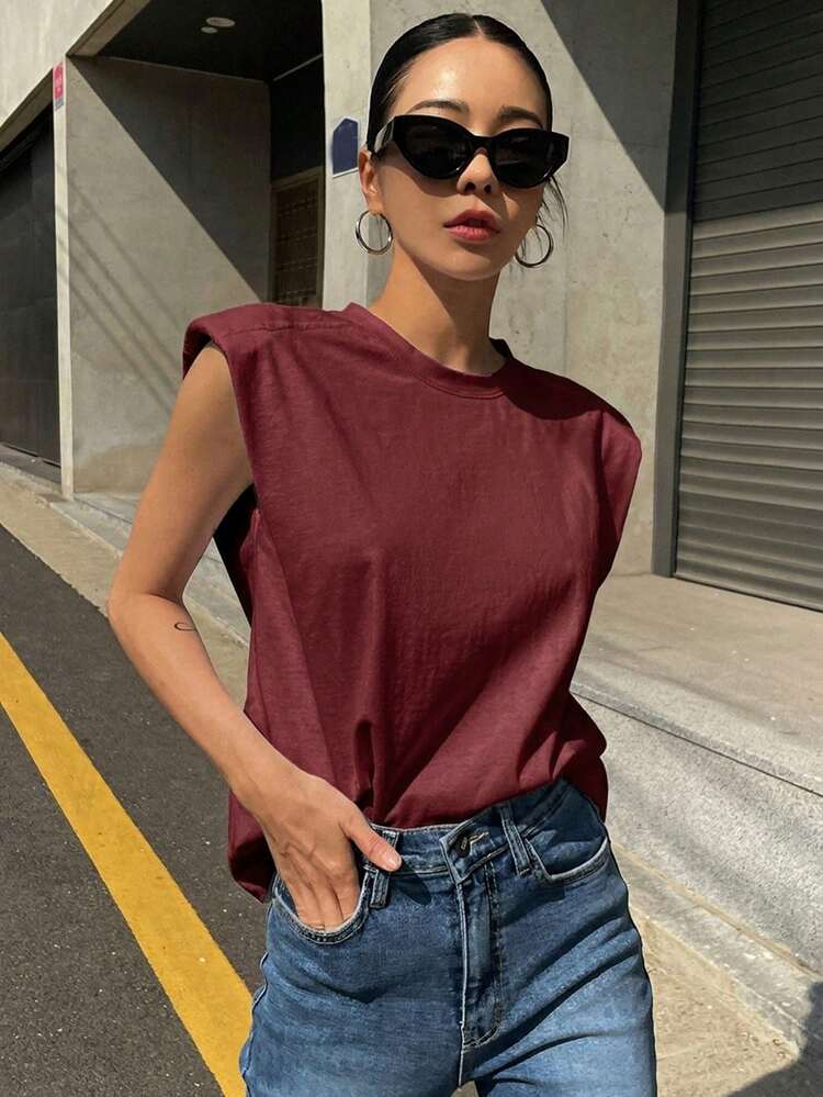 Women's Simple Solid Color Batwing Sleeve Round Neck T-Shirt, Casual Summer