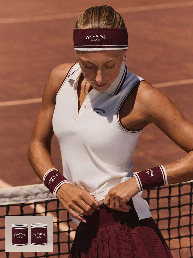 2 Pack Go For The Glow Sweat-Wicking Quick-Drying Sweatband Tennis Golf Pickleball Gym Workout Daily Casual Wear