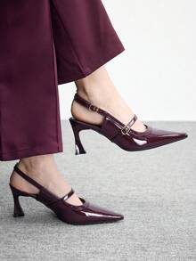 CUCCOO BIZCHIC Giày cao gót nữ - Màu Đỏ Sâu - Xem 1