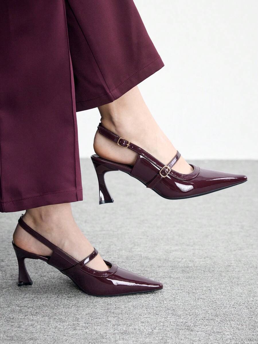 CUCCOO BIZCHIC Giày cao gót nữ - Màu Đỏ Sâu - Xem 1