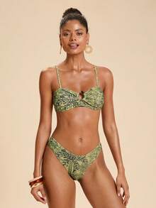 Travachic Bộ bikini gợi cảm in hoa dành cho nữ, thích hợp mặc đi biển mùa hè. - Nhiều màu - Xem 1