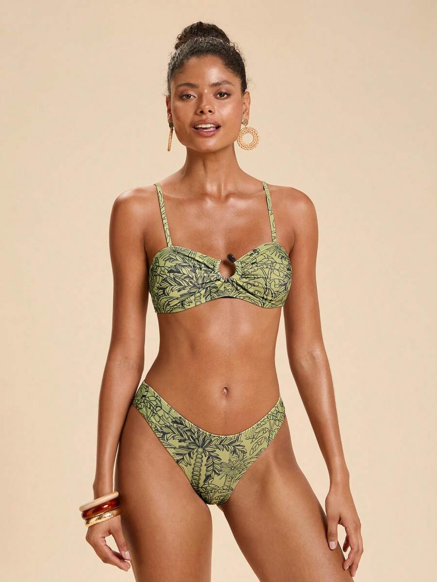 Travachic Bộ bikini gợi cảm in hoa dành cho nữ, thích hợp mặc đi biển mùa hè. - Nhiều màu - Xem 1