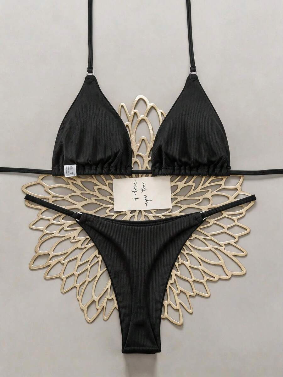 Swim Vcay Bộ bikini gợi cảm đi biển mùa hè dành cho nữ dành cho kỳ nghỉ - màu đen - Xem 1