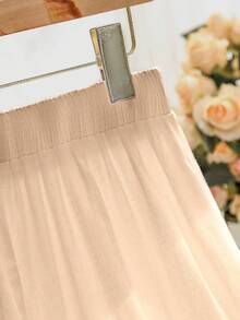 Modelyn Elastic Waist Eyelet Embroidery Skirt For Women, Spring/Summer - Orange - View 6
