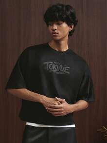 TOKVUE 男士休闲字母印花短袖T恤，夏季 - 白色 - 查看 2