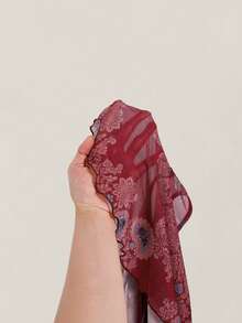 SHEIN ICON Women's Casual Floral Print Camisole - Burgundy - View 12
