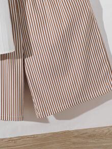 SHEIN Conjunto de 2 piezas para adolescente chico, camisa de manga corta texturizada y shorts casuales versátiles, conjunto corto negro para niños - Multicolor - Ver 7