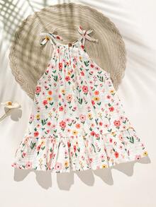 Cozy Pixies Baby Girl Floral Print Casual Sleeveless Dress - Multicolor - View 2