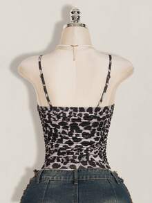 SHEIN ICON Áo camisole nữ phối ren và họa tiết da báo, gợi cảm, đa năng. - Nhiều màu - Xem 2