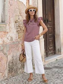 Áo kiểu và áo sơ mi nữ - Đỏ và trắng - Xem 7