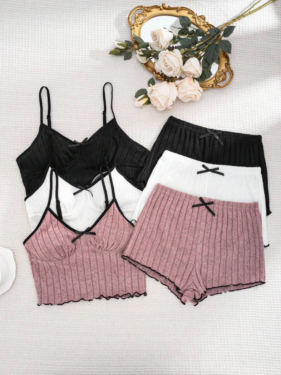 Softscene Bộ đồ mặc nhà thường ngày màu trơn 3 món - Nhiều màu - Xem 1