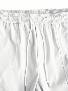 Manfinity Homme Loose Fit Men's Flap Pocket Side Drawstring Waist Cargo Pants - White - View 3