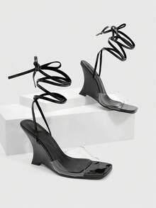 CUCCOO SZL Giày sandal thời trang nữ, giày đế xuồng dự tiệc, giày đi nghỉ hè, thanh lịch và đa năng, phù hợp cho công sở và thường ngày, giày thời trang mùa xuân, giày cho kỳ nghỉ xuân, giày lễ Phục sinh, giày Giáng sinh. - màu đen - Xem 1