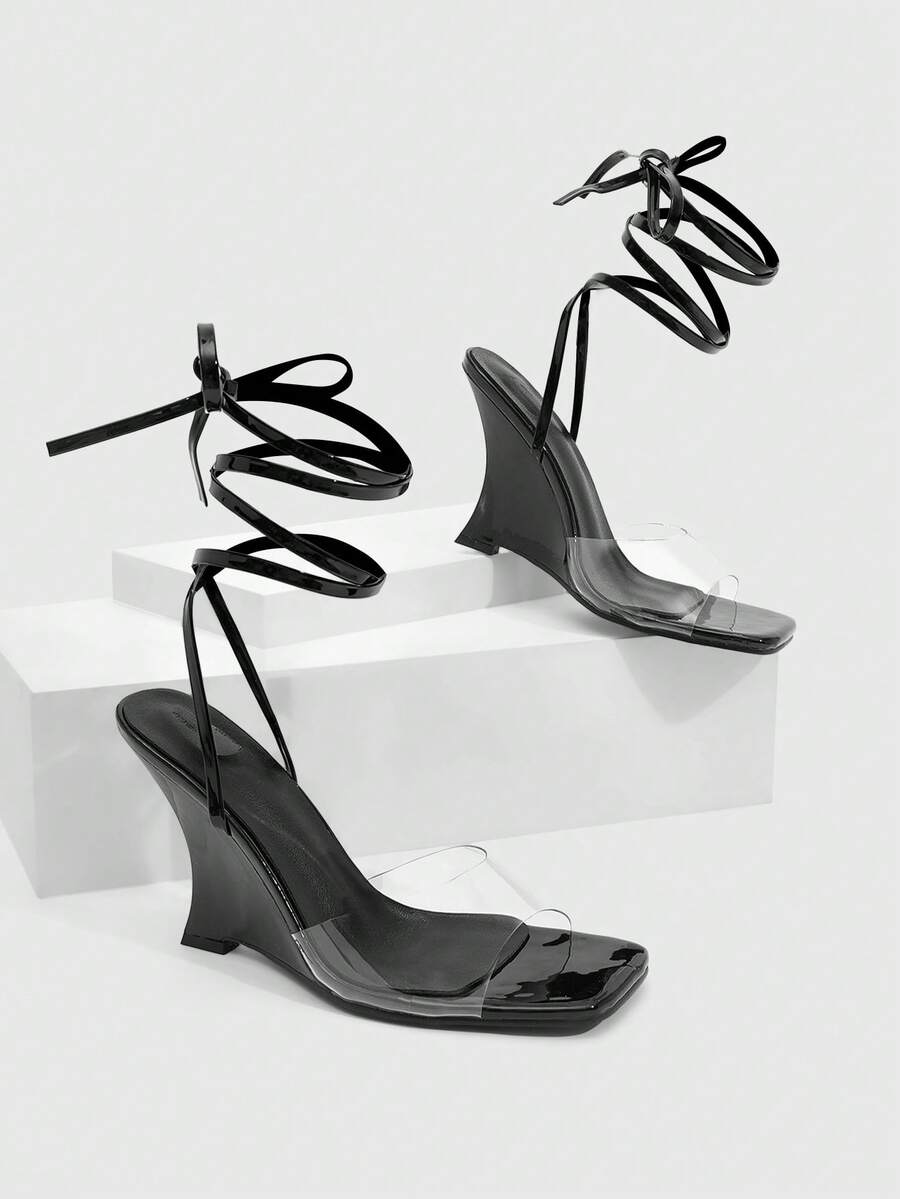 CUCCOO SZL Giày sandal thời trang nữ, giày đế xuồng dự tiệc, giày đi nghỉ hè, thanh lịch và đa năng, phù hợp cho công sở và thường ngày, giày thời trang mùa xuân, giày cho kỳ nghỉ xuân, giày lễ Phục sinh, giày Giáng sinh. - màu đen - Xem 1