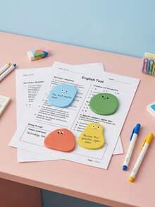 Joivida 180 Sheets Of Cute Mini Note Paper - Self-Adhesive Index Tags, 6 Unique Designs (Blue Ghost, Green Monster, Orange Pebble, Gray Ghostly Face, Yellow Smiling Cloud, Blue Cloud), 30 Sheets Per Notebook, Suitable For Office, Home Or School Organizations - Jelly bean bio - View 4