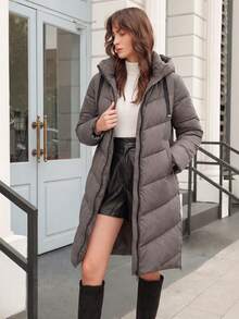SHEIN Women Winter Coats - Grey - View 4