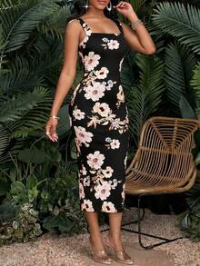 SHEIN Lady Đầm Chia Hoa Thanh lịch - Nhiều màu - Xem 4