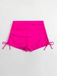 SHEIN Swim 側抽繩泳衣下裝 - 玫紅色 - 查看 2