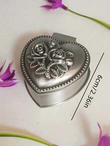 1pc Small Metal Vintage Classic Creative Treasure Jewelry Box Antique Gold For Women Gift Travel Daily Use Vintage Style Jewelry Storage - Multicolor - View 11