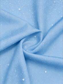 Sweetra Plus Size Metallic Bandeau Double Ruffle Waist Party Dress - Blue - View 3
