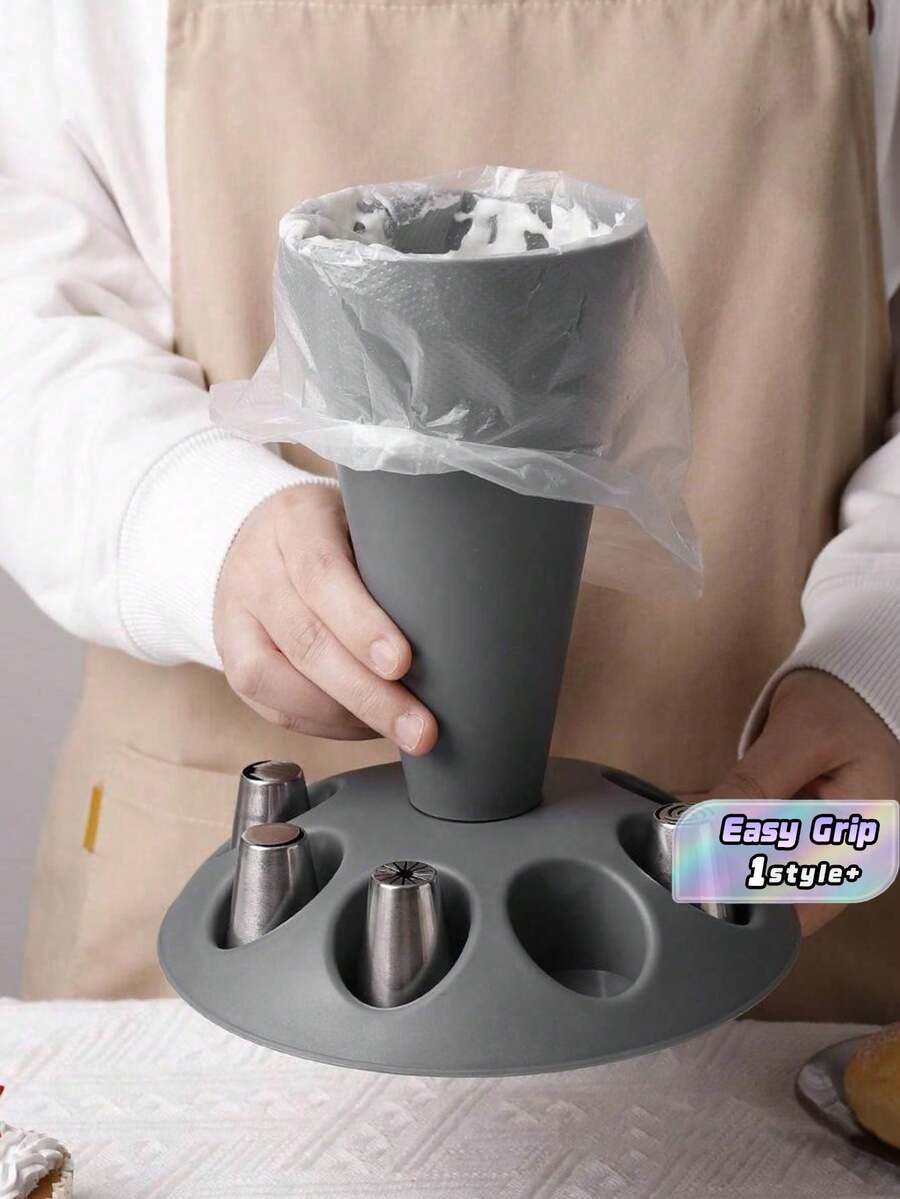1 件糕点装饰工具架,糕点袋架,管袋架,蛋糕喷嘴架,蛋糕装饰工具冰袋架,烘焙工具,(灰色) - 灰色 - 查看 1