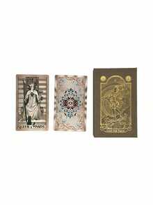 1PC Gold Foil Tarot Cards, Tarot Cards, English Instruction Manual, Color-Printed Tarot Cards, Waterproof PVC Plastic Tarot Cards, Oracle Cards, Party Board Game Cards, Game Entertainment Fortune-Telling Cards, Collectible Gifts - Multicolor - View 17