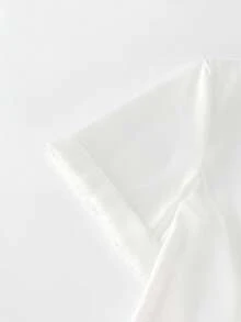 SHEIN Áo sơ mi trắng công sở lịch sự, phong cách Pháp lãng mạn, thích hợp đi làm. - trắng - Xem 4