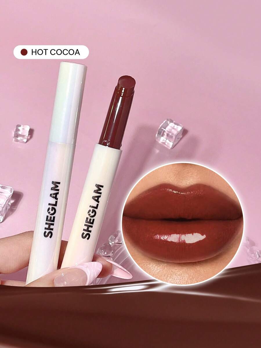 Pout-Perfect Shine 豐唇膏-熱可可保濕豐唇固體唇彩不黏滋養豐唇精華椰子油唇膏唇部化妝品棕色豐唇膏 品牌 美容 化妝 化妝品 適合女性與女孩 完美搭配夏季春季 Y2K 時尚 流行 生日 母親節禮物 假期 派對準備就緒 最佳顏色 - Hot Cocoa - 查看 1