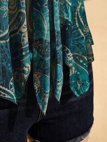 SHEIN ICON Blusa de tirantes de talla grande con estampado de paisley para vacaciones - Multicolor - Ver 9