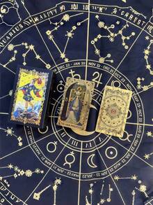 1PC Gold Foil Tarot Cards, Tarot Cards, English Instruction Manual, Color-Printed Tarot Cards, Waterproof PVC Plastic Tarot Cards, Oracle Cards, Party Board Game Cards, Game Entertainment Fortune-Telling Cards, Collectible Gifts - Multicolor - View 15