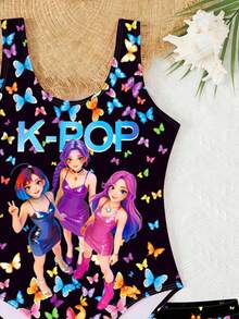 New Fashion Girls Swimsuit Set, Romper Swimwear, Conservative & Cute Style For Teenagers - Multicolor - View 3