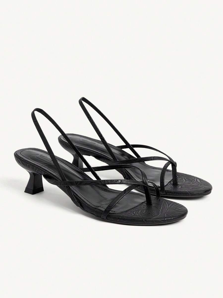 CUCCOO CHICEST Women Shoes Comfortable Mezzo Toes Round Head Thin Heel High Heel Sandals Simple Commuter Dating Versatile Vacation - Black - View 1