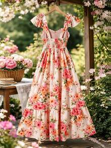 GlowEve CURVE Plus Size Women Floral Print Ruched Casual Vacation Dress - Multicolor - View 2