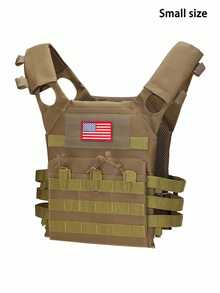 Rompi JPC Serbaguna Ukuran Kecil Pria, Rompi Taktis Ringan dengan Patch Bendera, Pembawa Perlengkapan yang Dapat Diperluas untuk Berburu, Menembak, dan Latihan, Rompi Tempur Airsoft Tahan Lama - MultiWarna - View 13