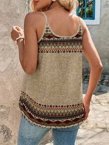 SHEIN Clasi Áo camisole nữ họa tiết hình học, kiểu dáng thường ngày, đa năng, thích hợp cho kỳ nghỉ. - Nhiều màu - Xem 2