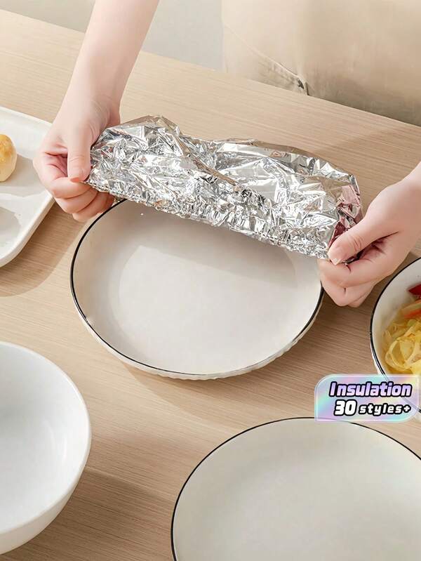 20 * 30 Stück Einweg-Aluminiumfolie Lebensmittelabdeckungen, Wärmeisolation, Frischehaltung für Esstisch, Küche, Party, Picknick und verschiedene Anlässe, multifunktionale Aluminiumfolie Schüssel, Teller, Tellerkappen, Küchenutensilien