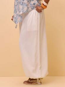 MUSERA Pantalon grande taille - Blanc - Voir 3