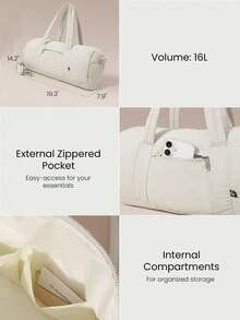16L Max Large Capacity Carry Dual-Strap Duffle Zippered Bag Daily Active Casual - Light green - View 3