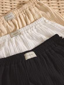 Ocili Bộ 3 quần short vải gạc cotton, đồ ngủ nữ. - Nhiều màu - Xem 7