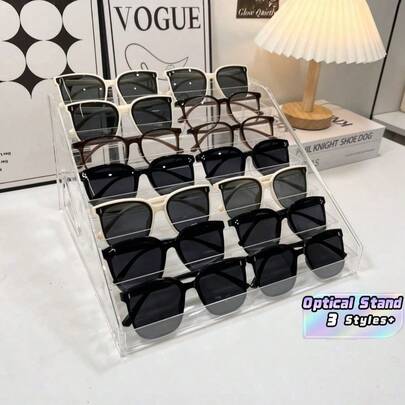 Multifunctional Transparent Acrylic Eyewear Display Case Organizer Stand For Sunglasses Optical Glasses Storage Desktop Countertop Shop Home Decoration Wedding Party Gift Idea