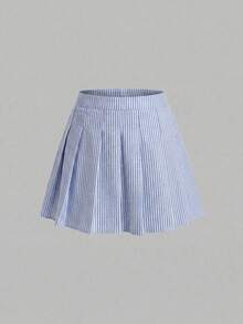 Sparklyn Saia plissada de cintura alta para meninas com shorts de embutidos, modelo 2 em 1, versátil para todas as estações, pode ser combinada com camisas, camisetas, polos, moletons e jaquetas. - Azul - Ver 6