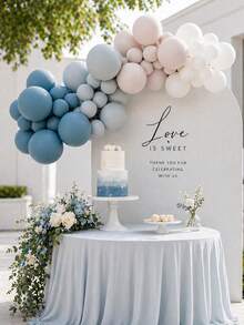 MINKOJA MINKOJA 62 piezas Conjunto de guirnalda de globos retro azul, arena blanca y azul hielo para decoración de fiesta de cumpleaños, boda, aniversario, Día de la Madre, ducha nupcial, decoración interior y exterior, Navidad - Ver 6