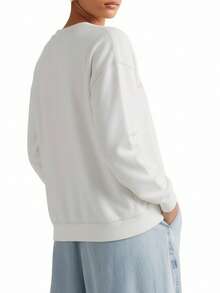 Wavy Flag Women's Sweatshirts White - Ecru - View 2