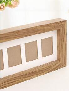 6 Openings Wood Grain Effect Multi Photo Frame Vintage Rustic Style Display Pictures For Wedding Certificate ID Card License Photo Gift Birthday Graduation Anniversary Celebration Party Family Memory Wall Mountable Tabletop Collage Frame Home Office Decoration Rustic - Log color - 6 holes - View 10