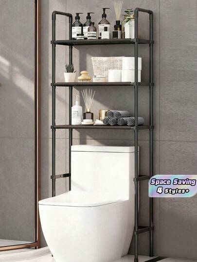 1 chiếc kệ đựng đồ nhà vệ sinh 2 3 tầng, nhiều lớp, khung kim loại chắc chắn chống gỉ, đa chức năng, có thanh treo khăn, kệ điều chỉnh được, tiết kiệm không gian, màu đen trắng, thích hợp cho phòng tắm, phòng giặt, dùng để đựng đồ dùng hàng ngày.