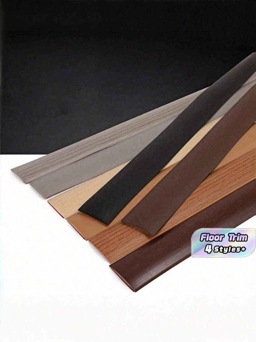 1 Tira de transición para piso con apariencia de madera, autoadhesiva, de PVC resistente al desgaste, con borde suave para protección de la parte inferior de la puerta, accesorio imprescindible para el hogar - Multicolor - Ver 1